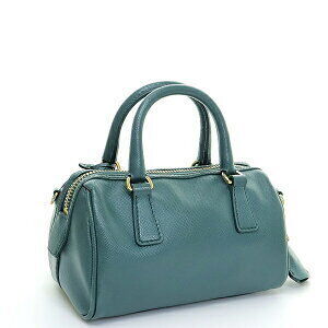 Prada Blue Boston Leather Bag Saffiano
